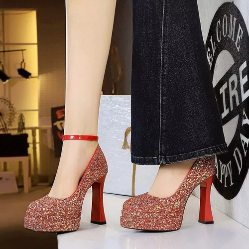 Decolte rosse glitter tacco - decolte,