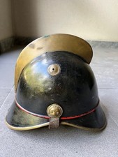 Casco pompiere in metallo svizzero inizi 900 militare elmetto ww1 tedesco post 
