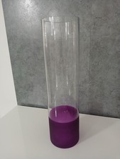 Vaso Cilindrico in Vetro Trasparente e Fucsia Viola 45 cm