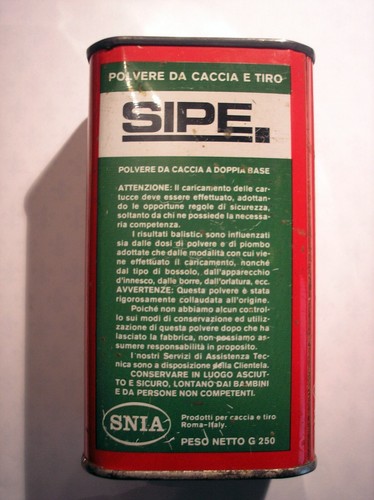 Lattina scatola polvere caccia