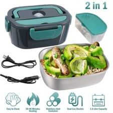 Lunch Box Riscaldante Elettrico 1,5L Portatile per Auto Ufficio Contenitore Scaldavivande US