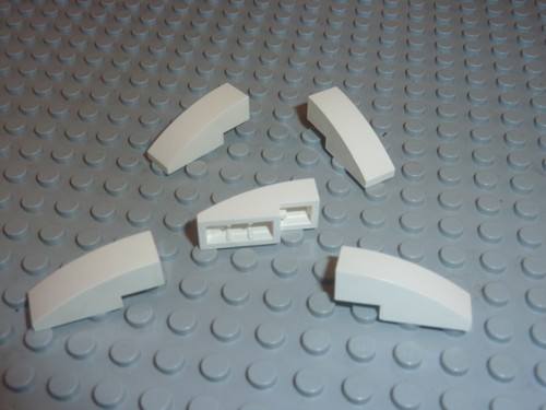 Lego white slope brick - 5x,
