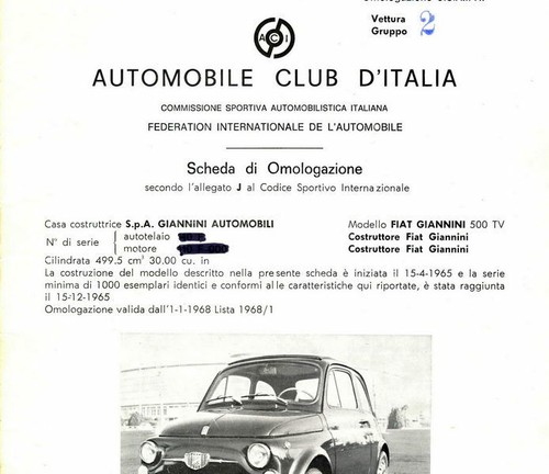 Fiat giannini 500 copia - giannini, tv