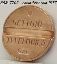 1977 GETTONE TELEFONICO ESM 7702 in gettoni da telefono di raro medaglia token $