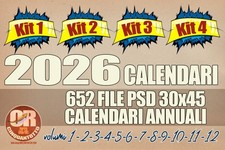 COLLEZIONE 4KIT Calendari 2026 - Unico livello aperto - 652 File Formato 30x45