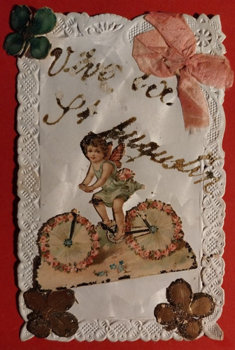 Cartolina angioletto su bici - ,