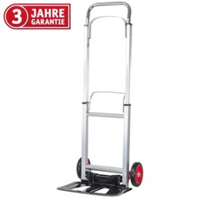 WALTER Carrello a sacco in alluminio pieghevole, carrello da trasporto, con pneumatici in gomma piena, 90 kg