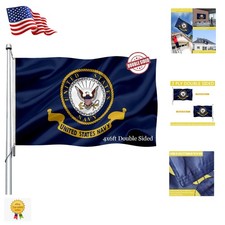 Bandiera Emblema Marina 4x6 - Striscione da Esterno Doppio Lato Resistente con Occhielli