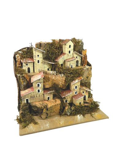 Paesaggio artigianale con case - artigianale,