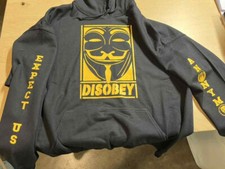 Felpa con cappuccio Anon Anonymous gialla manica Guy Fawkes