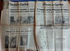 Lotto 5 quotidiani IL RESTO DEL CARLINO SUL DISASTRO DEL VAJONT diga 1963 giorna