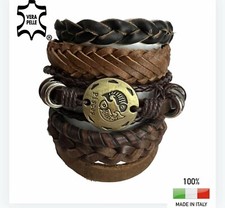 5 bracciali uomo pelle in