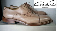 Corvari Francesina Lacci Derby Pelle Scarpa Uomo Beige MADE IN ITALY N°43 Nuovo