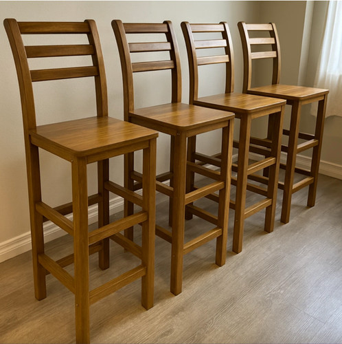 Sgabelli bar legno set 4 - legno,