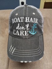 Womans - Boat Hair Don't Care - Trucker Style Baseball Hat 🧢 By Majestic