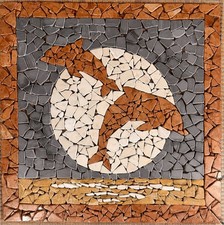 DELFINI - Rosone marmo su rete