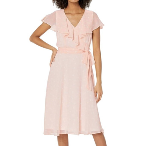 Abito midi rosa chiffon evento