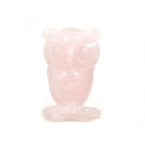 Gufo quarzo rosa - in,