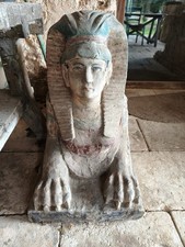 Coppia sfingi in legno dipinto