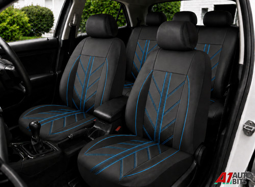 Stile gara nero blu ecopelle - nero,