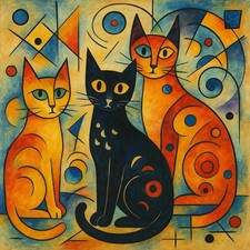 3 Gatti In Stile Kandinsky