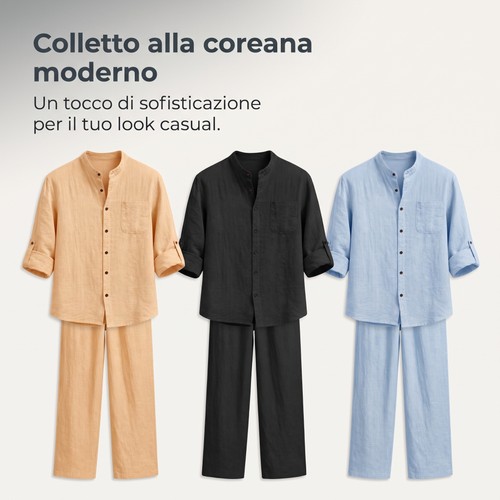 Completo uomo lino casual con - completo,