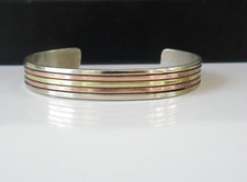 Bracciale Vintage Messico Alpaca Argento Ottone Rame 7"