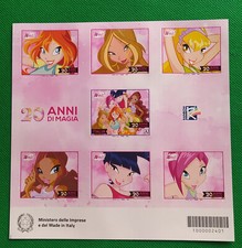 2024 Minifoglio Foglietto 20° Winx Club con Chiudilettera e Codice Barre foto