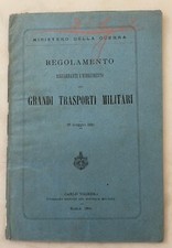 Antico Libro Militaria Regolamento grandi trasporti militari 1880
