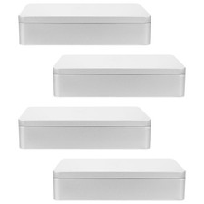  4 Pcs Scatole Di Latta Con Coperchio Contenitore Stoccaggio in Metallo