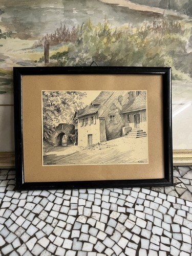 Quadro antico con - , cornice