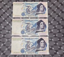3 Banconote da 500000 Lire Raffaello Consecutive FDS- Non Circolate