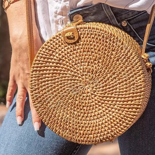 Borsa intrecciata rattan - intrecciata,