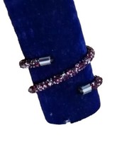 Braccialetto Molla Rosso E Swarovski Uomo Donna 3 Giri Diametro 5,5 Cm BA005