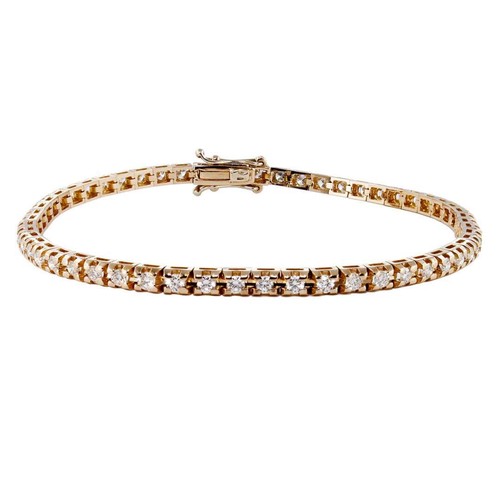 Bracciale tennis oro rosa - oro,