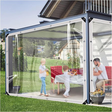 Telone Impermeabile in PVC Trasparente Con Occhielli per Giardino E Gazebo,Telo 