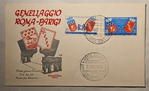 Busta fdc 1959 gemellaggio - busta,