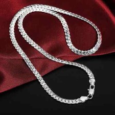 Collana catena argento massiccio 925 gioielli per donna uomo moda regalo