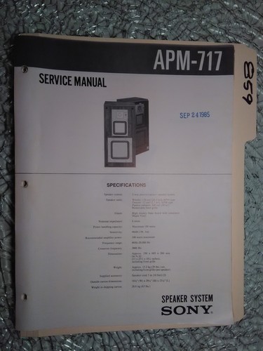 Sony apm 717 manuale - apm-717, di