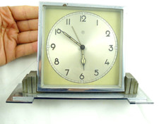 VECCHIA SVEGLIA OROLOGIO DA TAVOLO vintage art deco junghans NON FUNZIONANTE