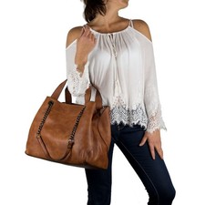 Borsa color cuoio da donna con