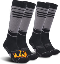 2 Paia Calze Sci in Lana Merino per Uomo & Donna, Calze Da Sci Calze Termiche Uo