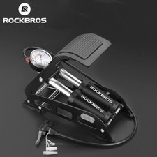 ROCKBROS Gonfiatore Doppio Cilindro Ferro Acciaio Pompa Aria a Piede Bici