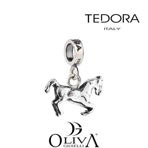 Tedora bead charm silver - bead, in