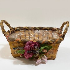 Cesto Cesta Portaoggetti Rustico Country Cottage Decorativo Frutta Fiori Piante