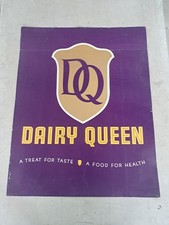  Insegna Poster Gelato Vintage Originale Dairy Queen Logo Early. 1954