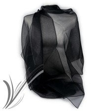 Stola nera donna da elegante cerimonia coprispalle matrimonio abito sera di seta