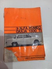 Alfa Romeo Giulia 1300 TI Libretto uso manutenzione originale 9-1968 DANNEGIATO