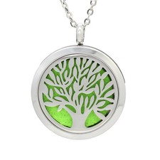  Collana Porta Profumo Con Diffusore Oli Essenziali Ciondolo Medaglione Rotondo