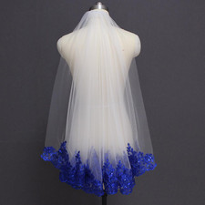 Velo da sposa blu paillettes